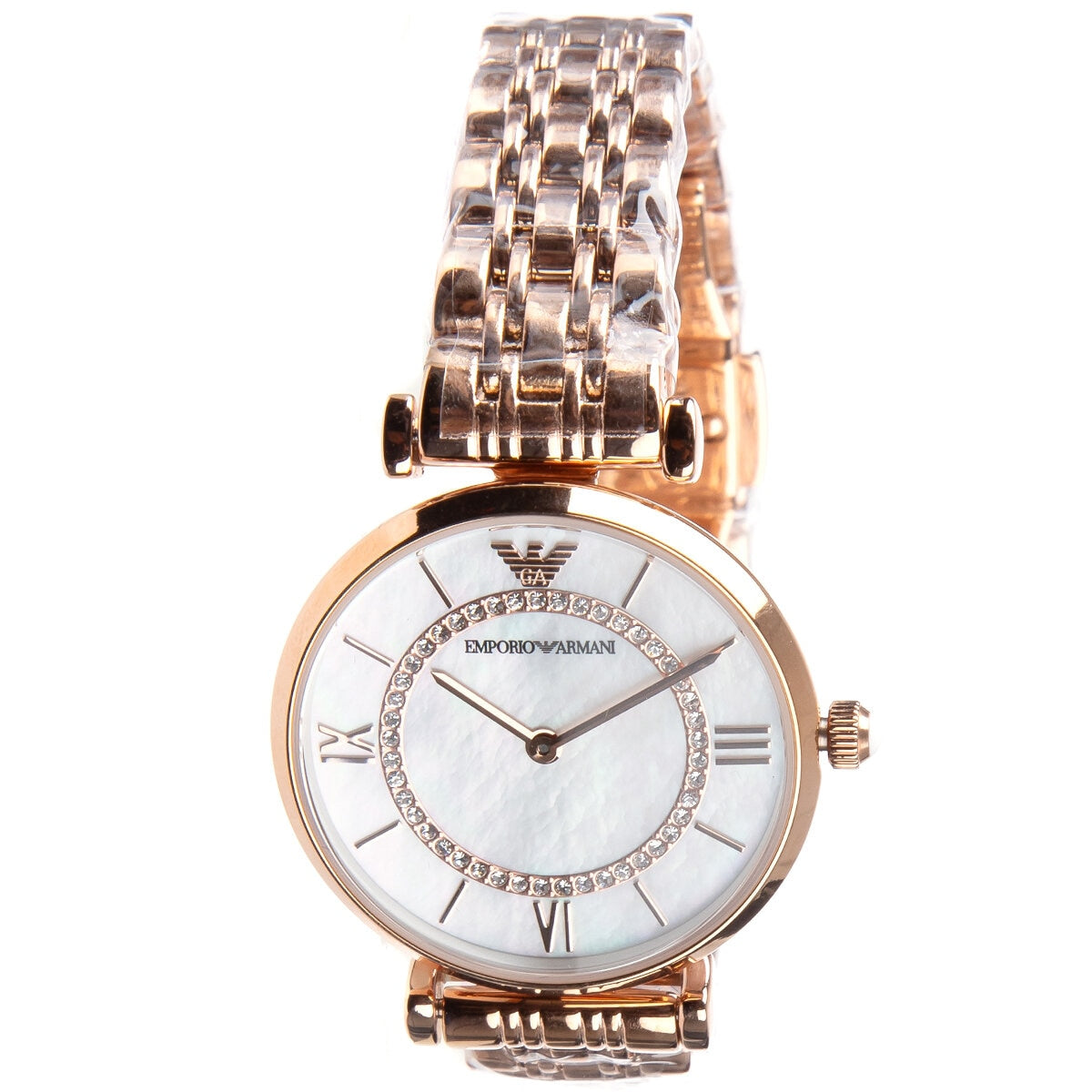 Emporio Armani Gianni T-Bar Rose Gold Stainless Steel Luxury Woman's Watch AR19095