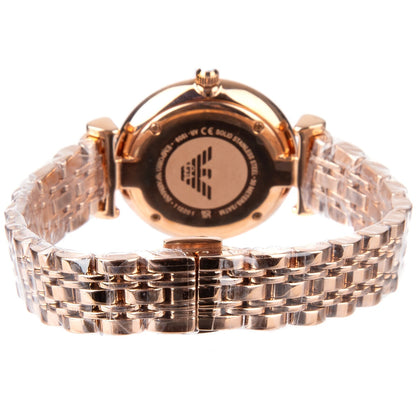 Emporio Armani Gianni T-Bar Rose Gold Stainless Steel Luxury Woman's Watch AR19095