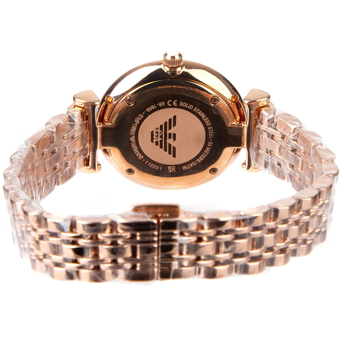 Emporio Armani Gianni T-Bar Rose Gold Stainless Steel Luxury Woman's Watch AR19095