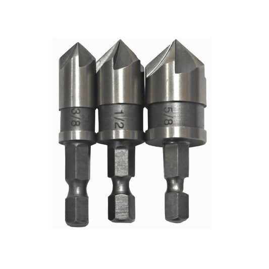 Craftright Countersink Bit Set - 3 Piece - HSS - Quick Change - Durable - Auzzistore
