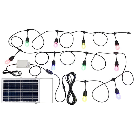 EGLO Festoon Solar Kit 10 Light 12V E27 Multi-Colour - Weatherproof Outdoor Lighting Solution - Auzzistore