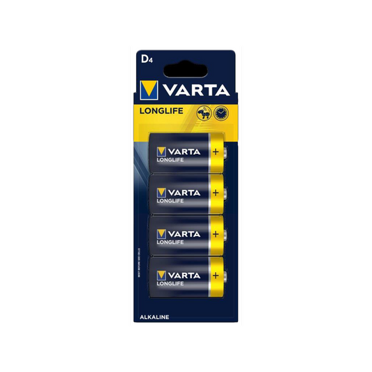 Varta D Alkaline Batteries - 4 Pack - Long Life - 15V - Made In Germany
