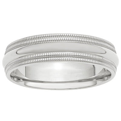 Platinum Men's Comfort Fit Milgrain Band