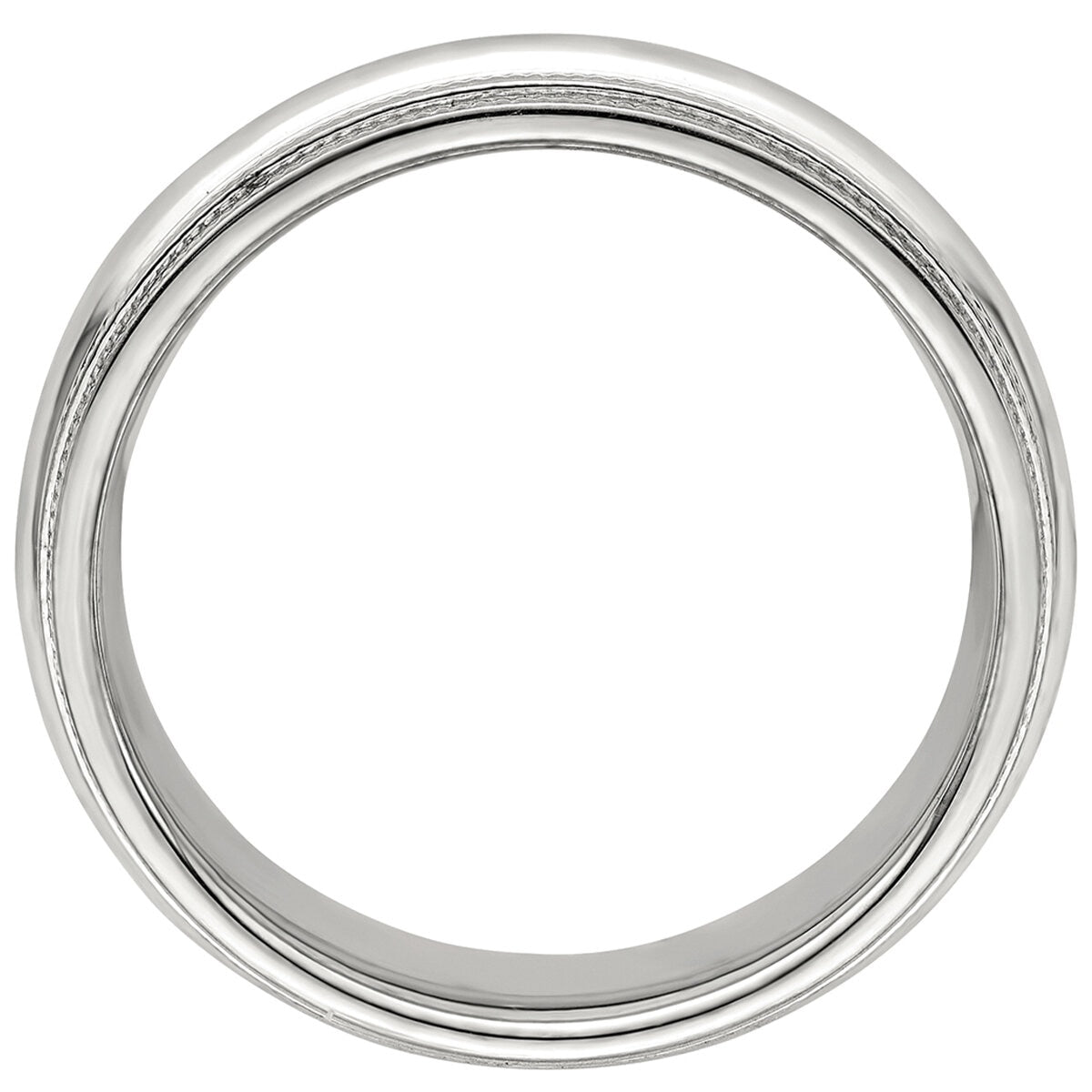 Platinum Men's Comfort Fit Milgrain Band