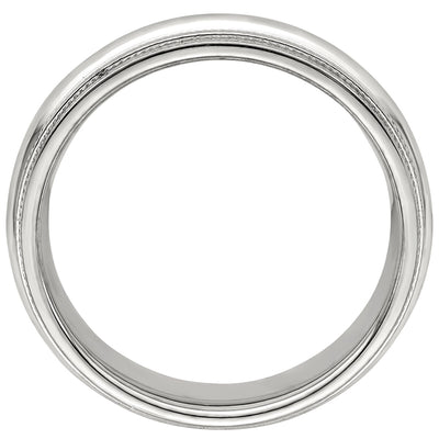 Platinum Men's Comfort Fit Milgrain Band