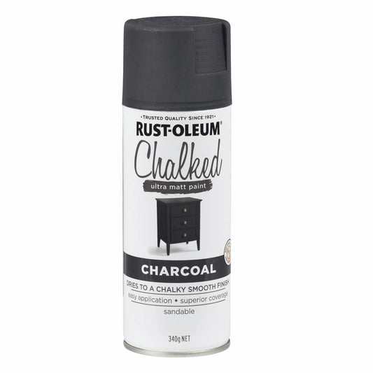 Rust-Oleum Charcoal Ultra Matt Spray Paint 340g Solvent Easy Application