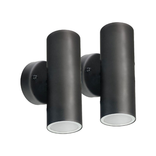 Brilliant Black Coolum Project Modern Wall Light LED Twin Pack - 10W - 800 Lumens - Outdoor Use