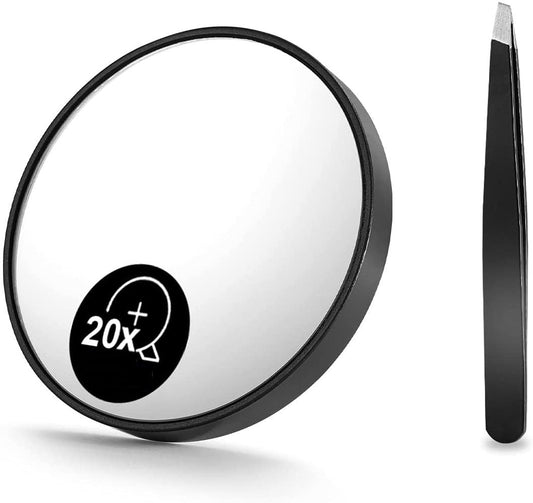 20X Magnifying Mirror and Eyebrow Tweezers Kit for Travel | Auzzi Store