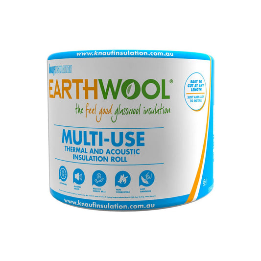 Earthwool R2 5HD Multi Use Roll - 90mm x 430mm x 8500mm - 1 Pack - Thermal & Acoustic Insulation - Auzzistore