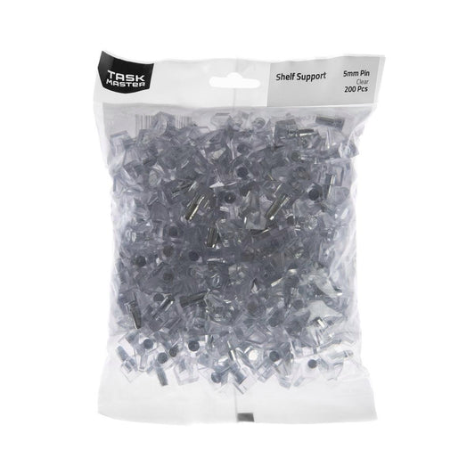 Taskmaster Shelf Support - 5mm Pin - Clear Plastic - Easy Install - Auzzistore