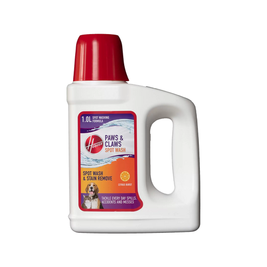 Hoover Paws Claws Spot Wash Solution - 1L - Carpet & Textile Cleaner - Auzzistore