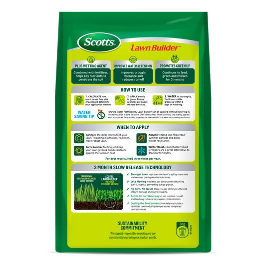 Scotts Lawn Builder - 4kg - Granular Fertiliser - Wetting Agent – view 2 - Auzzistore