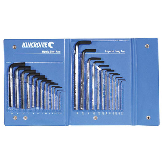 Kincrome 25 Piece Hex Key Wrench Set Chrome Vanadium Steel Vinyl Wallet