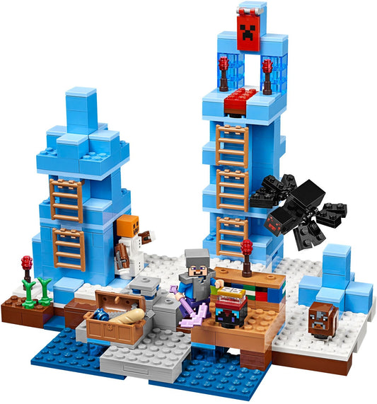 LEGO 21131 The Ice Spikes Minecraft Set: Snow Golem & Spider Adventure - Auzzistore