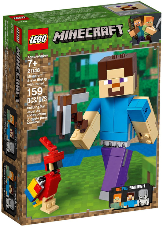 LEGO 21148 Minecraft Steve BigFig with Parrot - Auzzistore