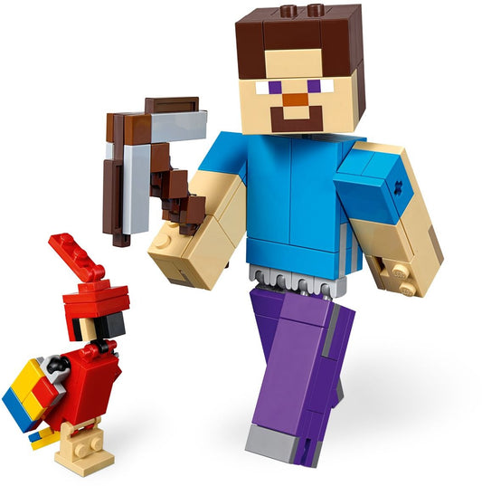 LEGO 21148 Minecraft Steve BigFig with Parrot – view 2 - Auzzistore
