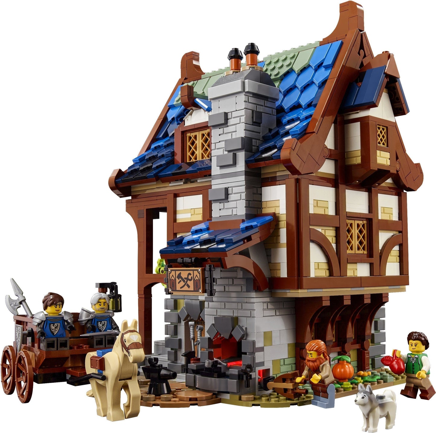 LEGO 21325 Medieval Blacksmith Set: Build a 3-Level Smithy