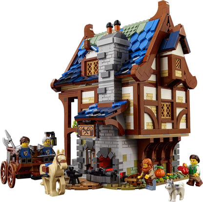 LEGO 21325 Medieval Blacksmith Set: Build a 3-Level Smithy