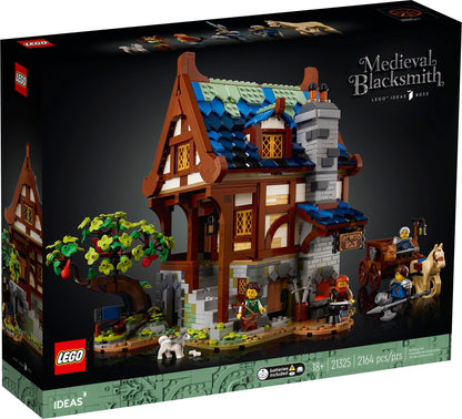 LEGO 21325 Medieval Blacksmith Set: Build a 3-Level Smithy
