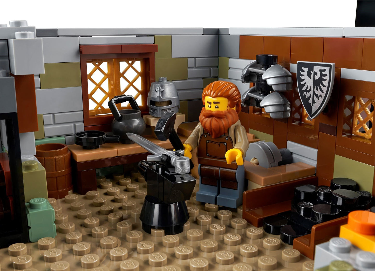 LEGO 21325 Medieval Blacksmith Set: Build a 3-Level Smithy
