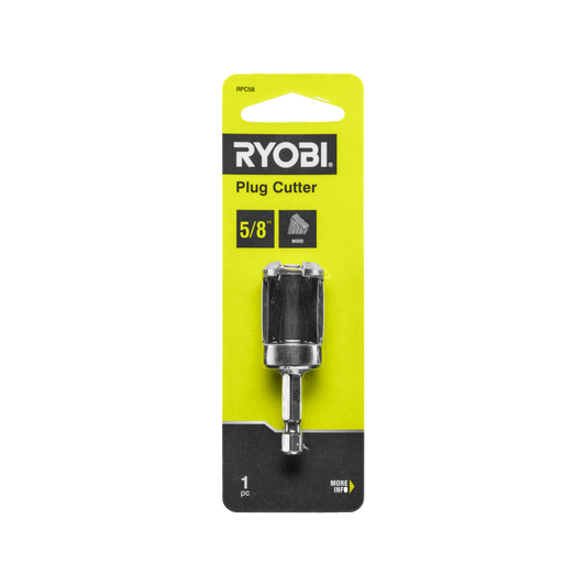 Ryobi Plug Cutter - ⅝” Steel - Black - Precise Cuts for Woodworking - Auzzistore