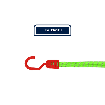 Grunt Reflecta Flat Bungee Strap - 100cm - Rubber - Reflective