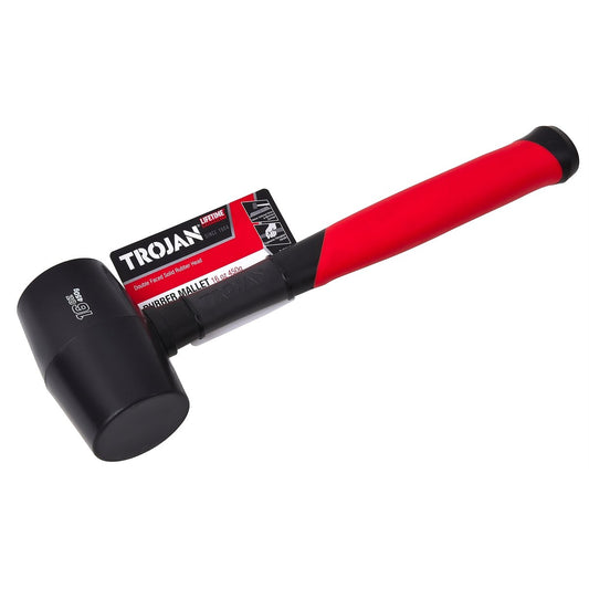 Trojan 16oz 450g Black Fibreglass Rubber Mallet - Durable Tool for D.I.Y. – view 2 - Auzzistore