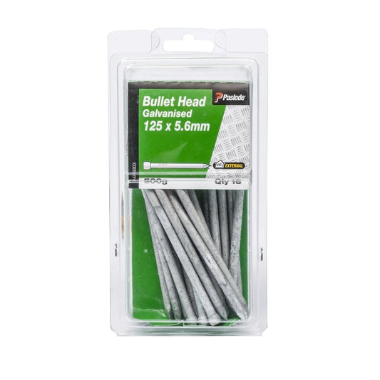 Paslode Galvanised Bullet Head Nails 125mm 5.6mm 500g Durable 16 Pack - Auzzistore
