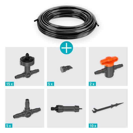 Gardena Micro Irrigation Balcony Set - 15 Plants - 20m Supply Pipe - Black - Water-Saving Drip System – view 2