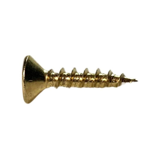 Zenith Hinge Long Thread Screws - 6g x 16mm - Brass Plated - 40 Pack - Auzzistore