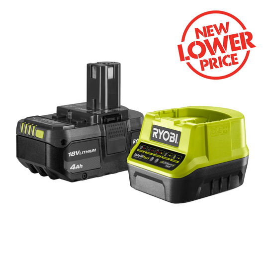 Ryobi 18V ONE+ Starter Kit - 4.0Ah Battery & Fast Charger - R18SK14G