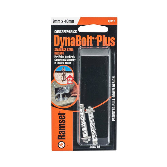Ramset DynaBolt Plus 6 x 40mm Stainless Steel Anchor 2 Pack - Auzzistore