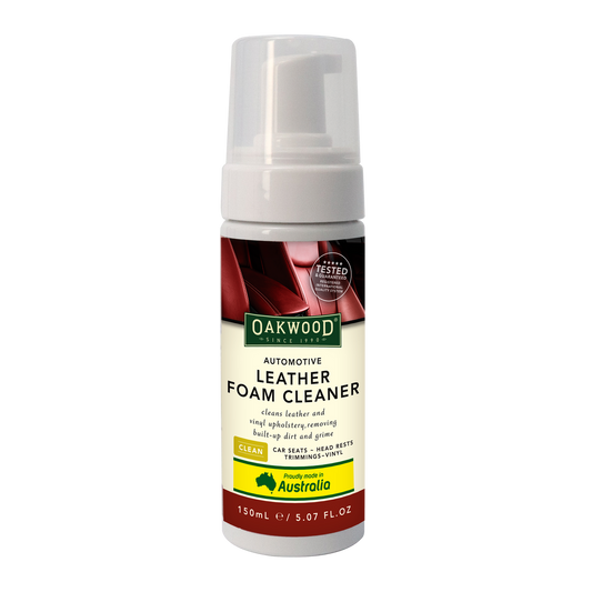 Oakwood Automotive Leather Foam Cleaner - 150ml - pH Balanced - Removes Dirt & Odours