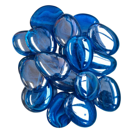 Tuscan Path Aqua Glass Decorative Pebbles 1kg 45mm 50mm Indoor Outdoor - Auzzistore