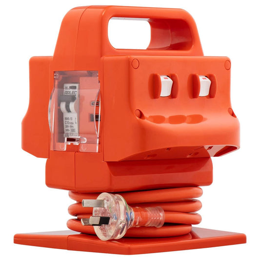 Arlec 10A 4 Outlet Heavy Duty Power Block - PD20W Fast Charging - Orange