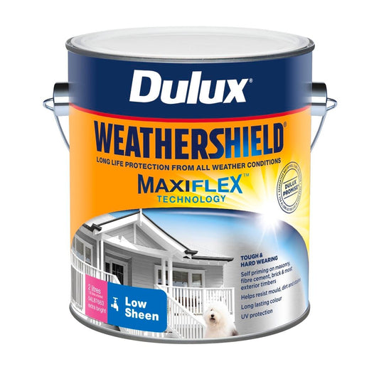 Dulux Weathershield Exterior Paint - 2L - Extra Bright - Low Sheen - Auzzistore