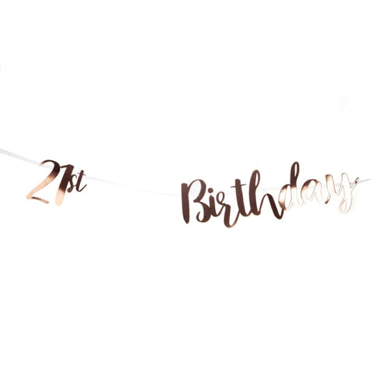 21st Birthday Rose Gold Bunting | Auzzi Store