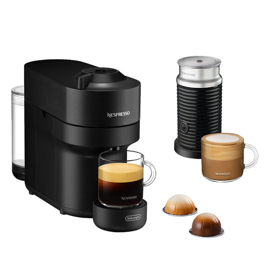 Nespresso De'Longhi Vertuo POP ENV90 Coffee Machine Bundle - Compact Design, Centrifusion Technology, Milk Frother, Recycled Plastic - 4 Cup Sizes