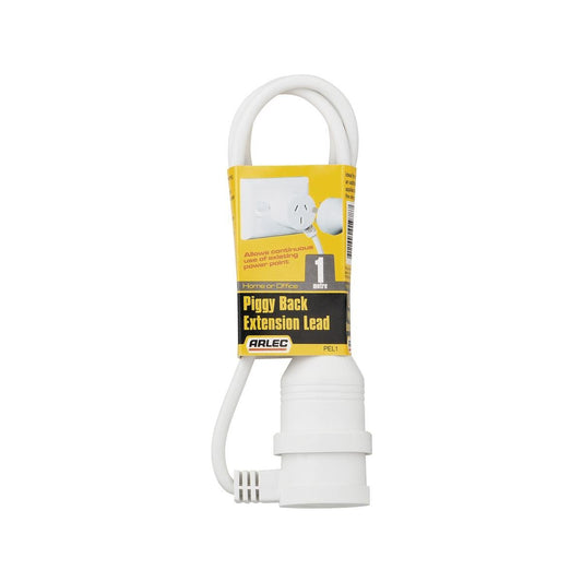 Arlec 1m Piggyback Extension Lead - 1m PVC Indoor Use Safety