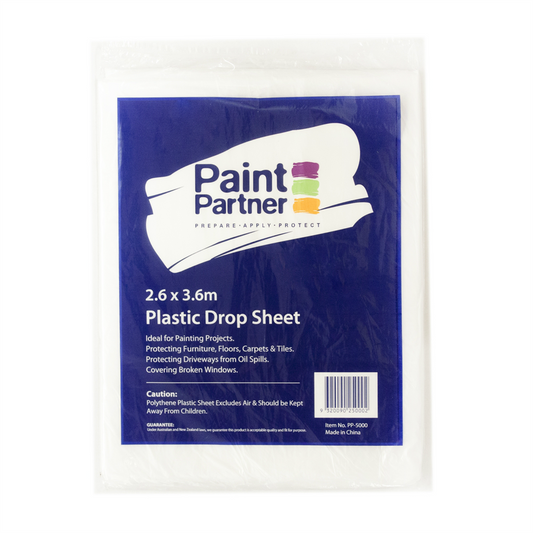 Paint Partner Plastic Drop Sheet - 2.6m x 3.6m - Plastic - Clear - Auzzistore