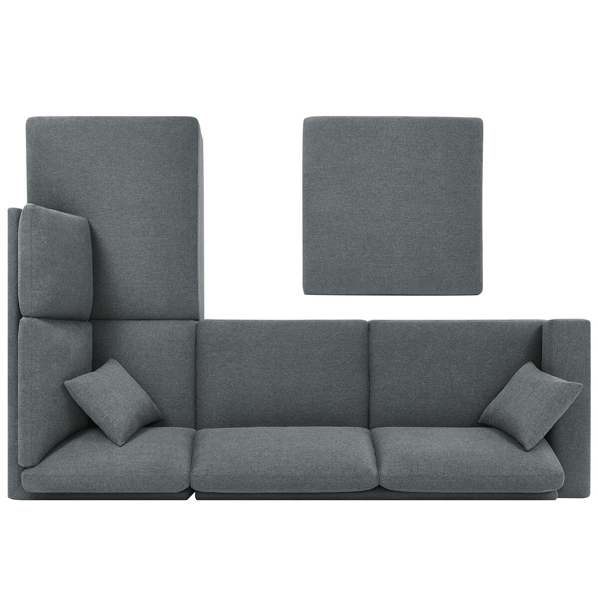 Thomasville Fabric Sectional With Storage Ottoman 3 Piece