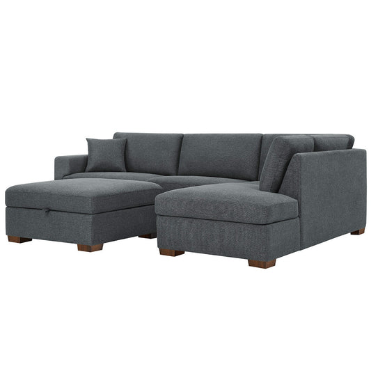 Thomasville Fabric Sectional With Storage Ottoman 3 Piece – view 2 - Auzzistore