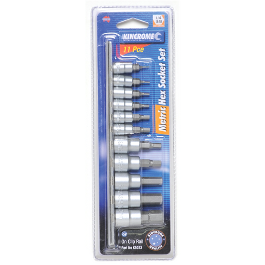Kincrome Socket Set - 11 Piece - S2 Steel - Heavy Duty Use - Auzzistore