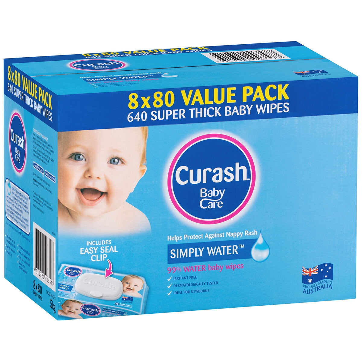 Curash Simply Water Wipes 640 Count - Auzzistore