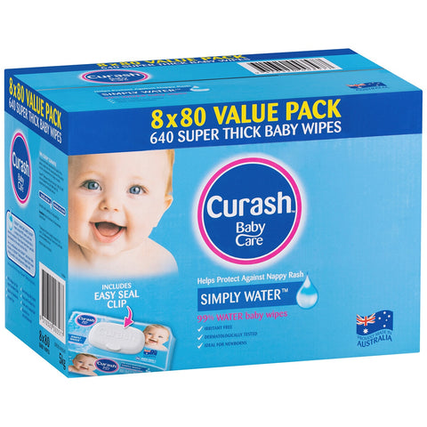 Curash Simply Water Wipes 640 Count - Auzzistore