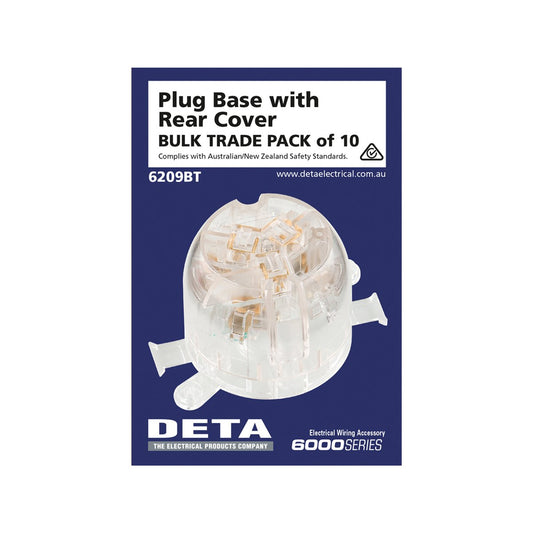 Deta 10A Miniature Plug Base - 10 Pack - Polycarbonate - Easy Install – view 2 - Auzzistore
