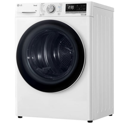 LG 8kg Heat Pump Dryer DVH5-08W White - Finish: White, Energy-Efficient Drying