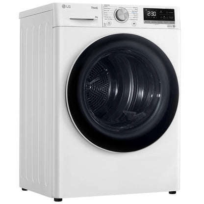 LG 8kg Heat Pump Dryer DVH5-08W White - Finish: White, Energy-Efficient Drying