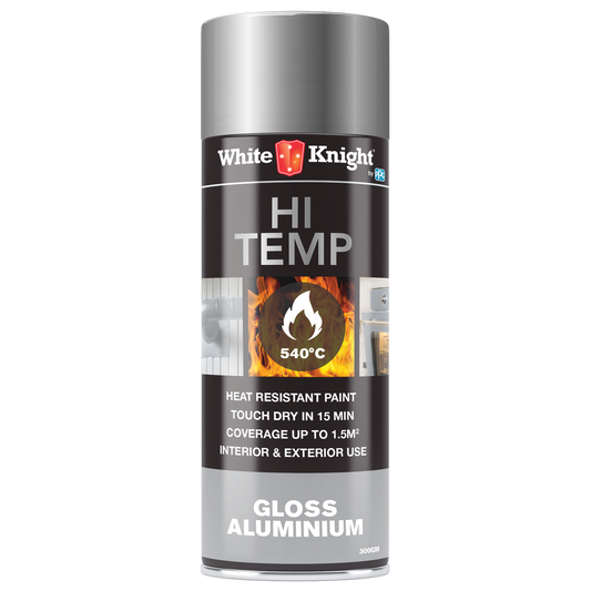 White Knight Hi Temp Spray Paint - 300g - Aluminium - Heat Resistant - Auzzistore