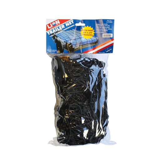 Lion Trailer Net with Hooks - 1800mm x 1200mm - Black - LA150B3